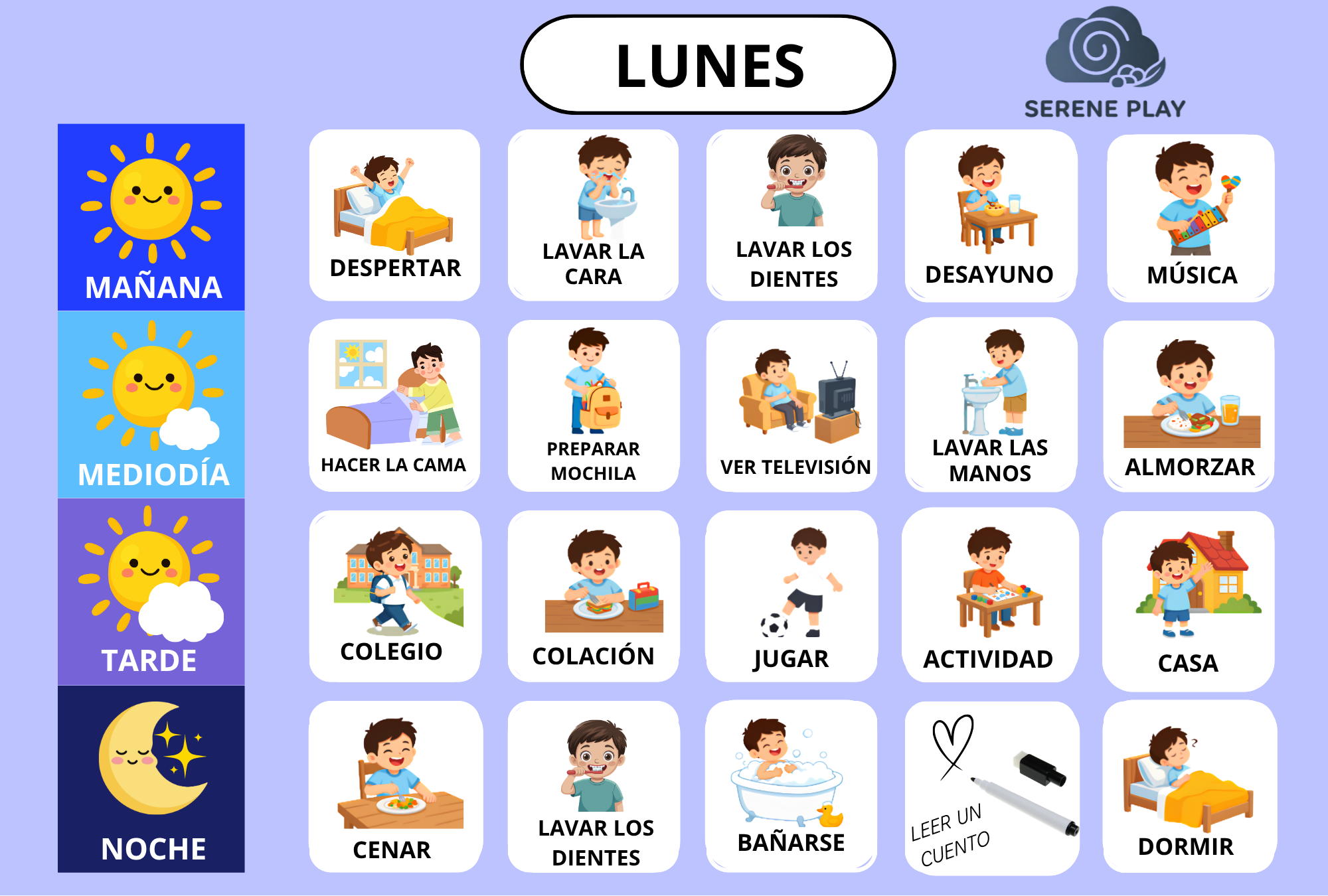 Calendario magnético de rutinas- 40 pictogramas imantados